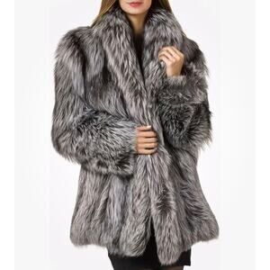 Tngan Gray Faux Fur Women's Really Thick Lined Warm Coat New with Tags